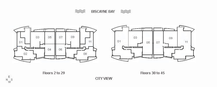 Jade Brickell Apt #1609 floor plan