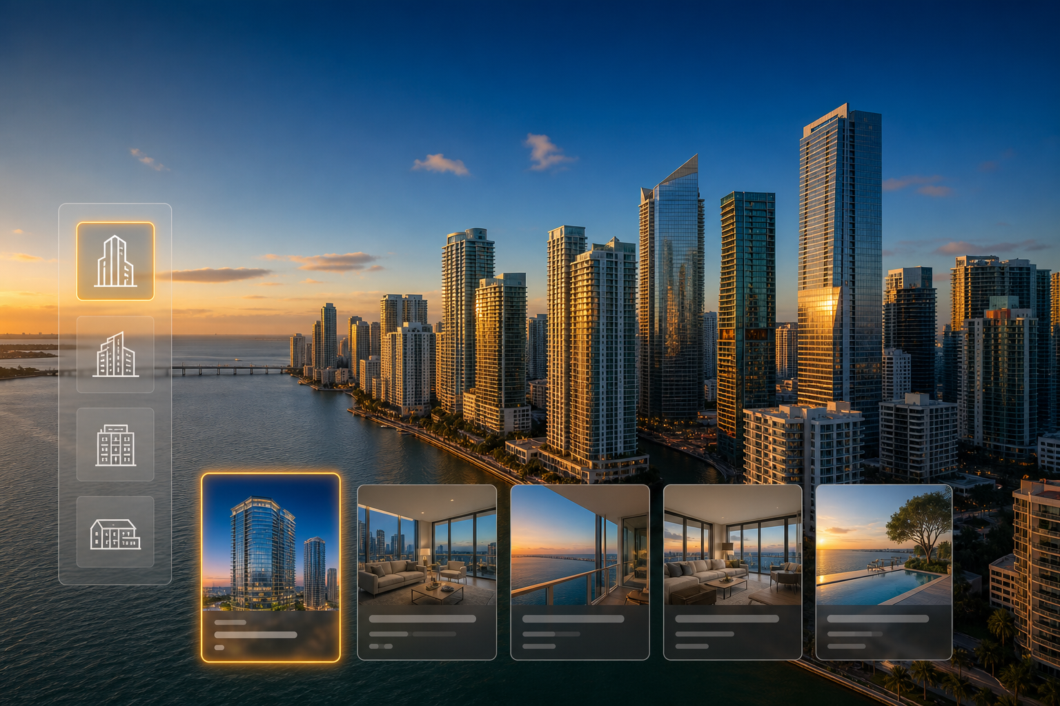 Miami skyline condominium towers representing full MLS inventory access